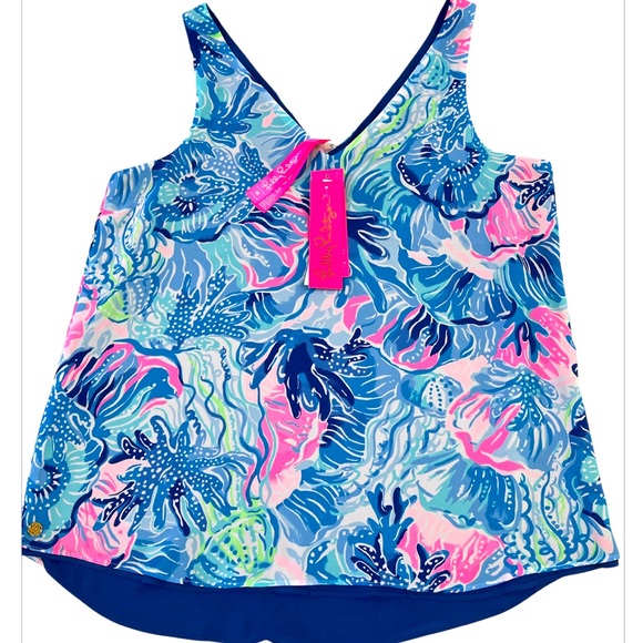 End of Summer Sale Lily Pulitzer Florin sleeveless v-neck reversible top M NWT - Picture 6 of 11